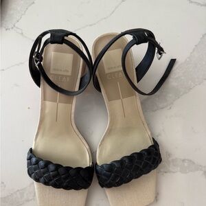 Dolce Vita Black and Cream Heeled Sandals